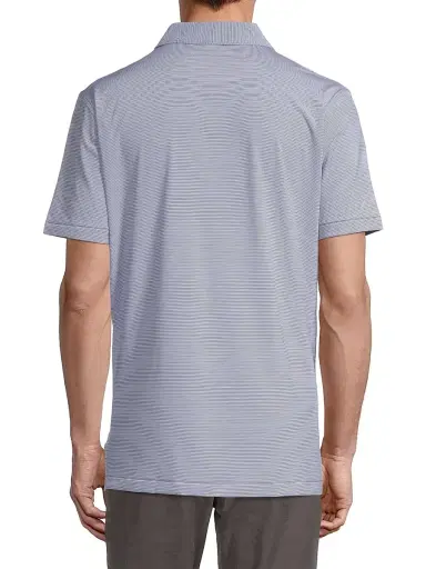 Peter Millar Men's Jubilee Pinstripe Polo - Iron | Thumbnail 5