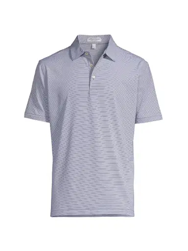 Peter Millar Men's Jubilee Pinstripe Polo - Iron | Thumbnail 1