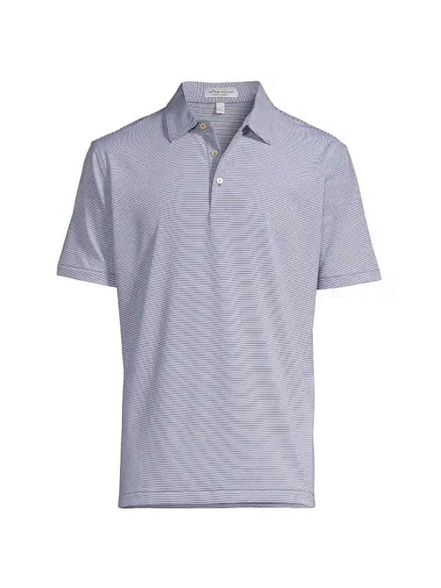 Peter Millar Men's Jubilee Pinstripe Polo - Iron
