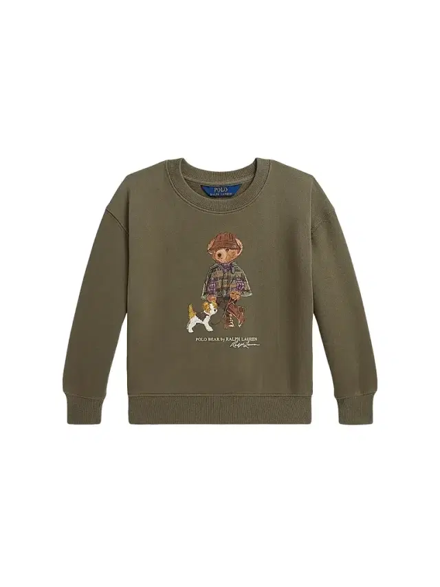Polo Ralph Lauren Little Girl's & Girl's Polo Bear Crewneck Sweatshirt - Cruise Olive