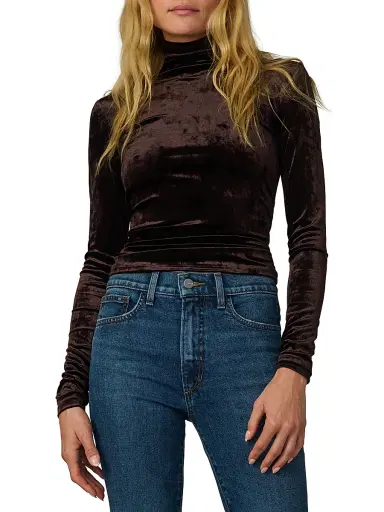 Joe's Jeans Women's The Tony Turtleneck Velvet Long-Sleeve Top | Thumbnail 3 Joe's Jeans Women's The Tony Turtleneck Velvet Long-Sleeve Top | Thumbnail 3