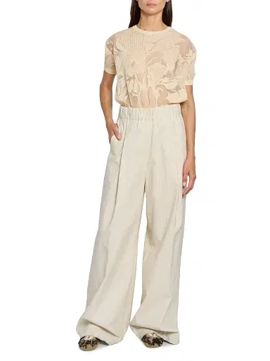 Dries Van Noten Women's Pila Pleated Cotton-Blend Wide-Leg Pants | Thumbnail 2 Dries Van Noten Women's Pila Pleated Cotton-Blend Wide-Leg Pants | Thumbnail 2