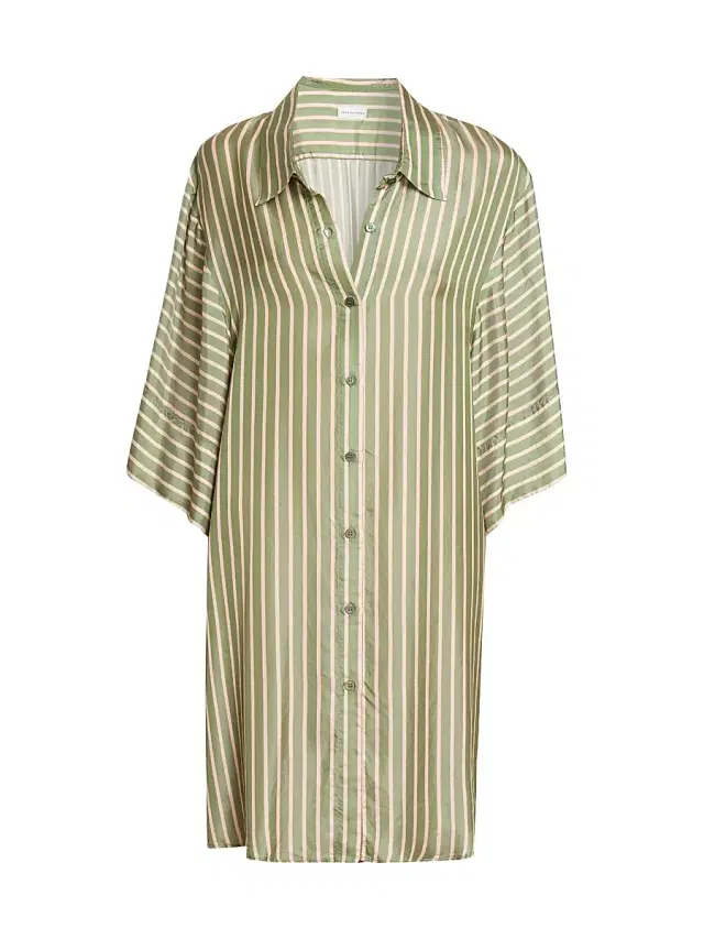 Dries Van Noten Women's Drea Striped Shirtdress - Green