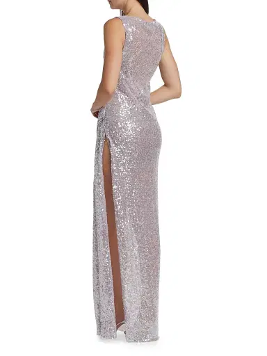 Prabal Gurung Women's Sequined Side Drape Gown - Lilac | Thumbnail 5 Prabal Gurung Women's Sequined Side Drape Gown - Lilac | Thumbnail 5