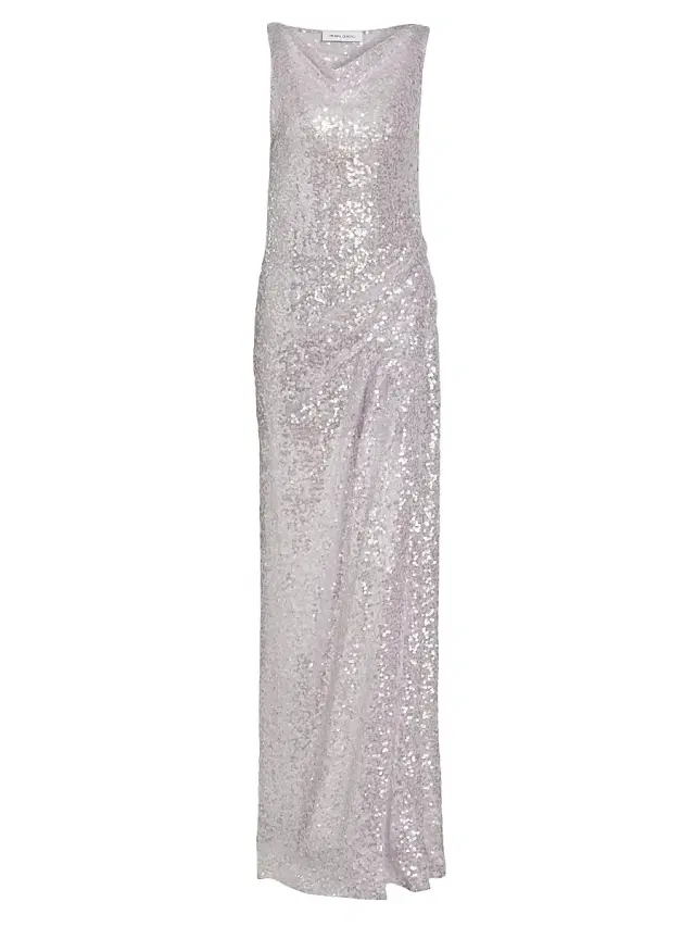 Prabal Gurung Women's Sequined Side Drape Gown - Lilac