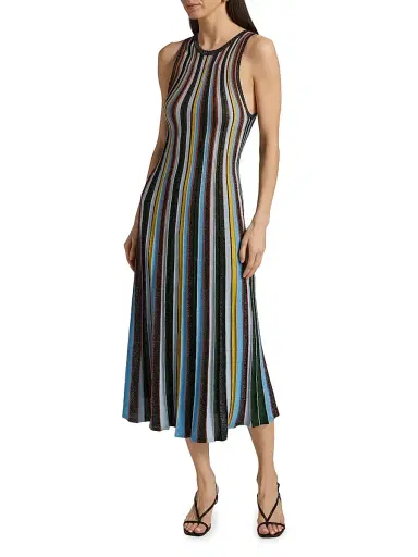 Milly Women's Striped Tank Midi-Dress | Thumbnail 2 Milly Women's Striped Tank Midi-Dress | Thumbnail 2