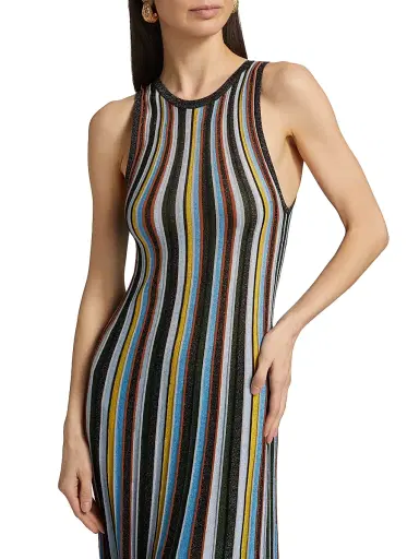 Milly Women's Striped Tank Midi-Dress | Thumbnail 6 Milly Women's Striped Tank Midi-Dress | Thumbnail 6
