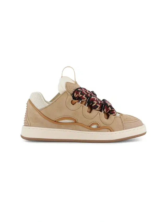 Lanvin Kid's Suede Curb Sneakers - Stone Off White 1.5 (Child)