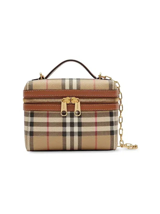 Burberry Women's Mini Check Vanity Bag - Archive Beige