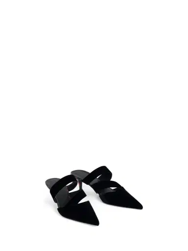 Balmain Velvet and printed patent leather mules | Thumbnail 3