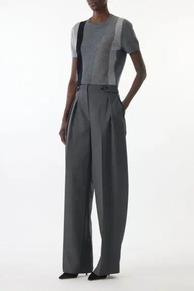Jason Wu Collection ASYMMETRICAL PANELLED SHORT SLEEVE WOOL SWEATER | Thumbnail 2 Jason Wu Collection ASYMMETRICAL PANELLED SHORT SLEEVE WOOL SWEATER | Thumbnail 2