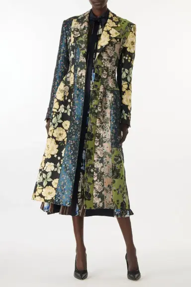 Jason Wu Collection MIXED FLORAL JACQUARD PANELED COAT | Thumbnail 2 Jason Wu Collection MIXED FLORAL JACQUARD PANELED COAT | Thumbnail 2