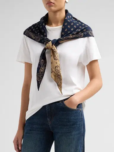 Guest In Residence Women's The Wild Rag Cotton-Silk Reversible Bandana | Thumbnail 2