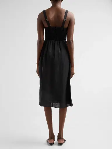 L'Agence Women's Tiani Bustier Linen-Blend Midi Dress | Thumbnail 3 L'Agence Women's Tiani Bustier Linen-Blend Midi Dress | Thumbnail 3