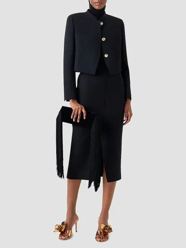 Akris Women's Kadet Virgin Wool Crop Jacket | Thumbnail 2 Akris Women's Kadet Virgin Wool Crop Jacket | Thumbnail 2