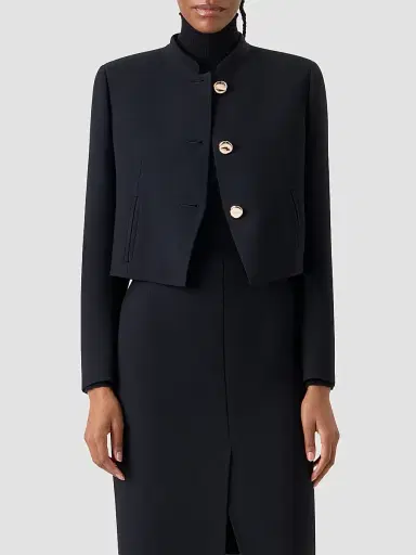 Akris Women's Kadet Virgin Wool Crop Jacket | Thumbnail 4 Akris Women's Kadet Virgin Wool Crop Jacket | Thumbnail 4