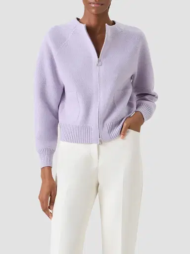 Akris Women's Cashmere Piqué Zip Cardigan | Thumbnail 4 Akris Women's Cashmere Piqué Zip Cardigan | Thumbnail 4
