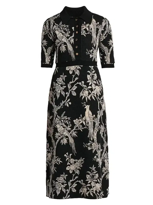Etro Women's Wool-Blend Knit Midi Shirtdress - Black