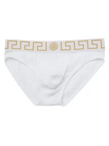 Versace Men's Greek Key Stretch-Cotton Briefs | Thumbnail 1 Versace Men's Greek Key Stretch-Cotton Briefs | Thumbnail 1