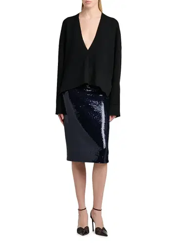 Tom Ford Women's Wool V-Neck Sweater | Thumbnail 2 Tom Ford Women's Wool V-Neck Sweater | Thumbnail 2