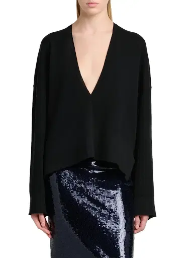 Tom Ford Women's Wool V-Neck Sweater | Thumbnail 3 Tom Ford Women's Wool V-Neck Sweater | Thumbnail 3