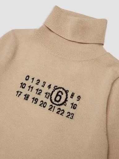 MM6 MAISON MARGIELA Little Kid's & Kid's Turtleneck Sweater - Avana - Size 8 | Thumbnail 3
