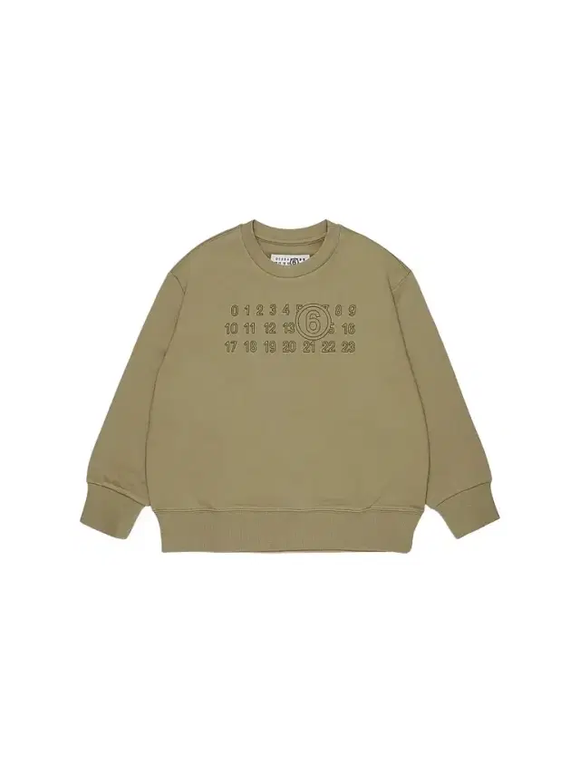 MM6 Maison Margiela Little Kid's & Kid's Number Crewneck Sweatshirt - Olive Grey