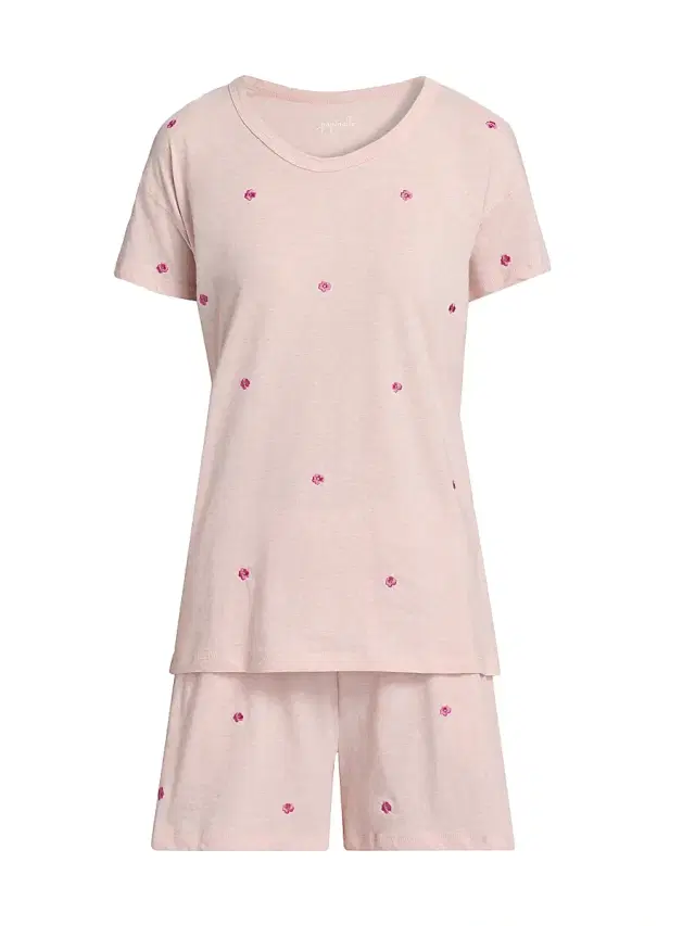 Papinelle Women's Jada Posy Boxer Pajamas - Petal Pink
