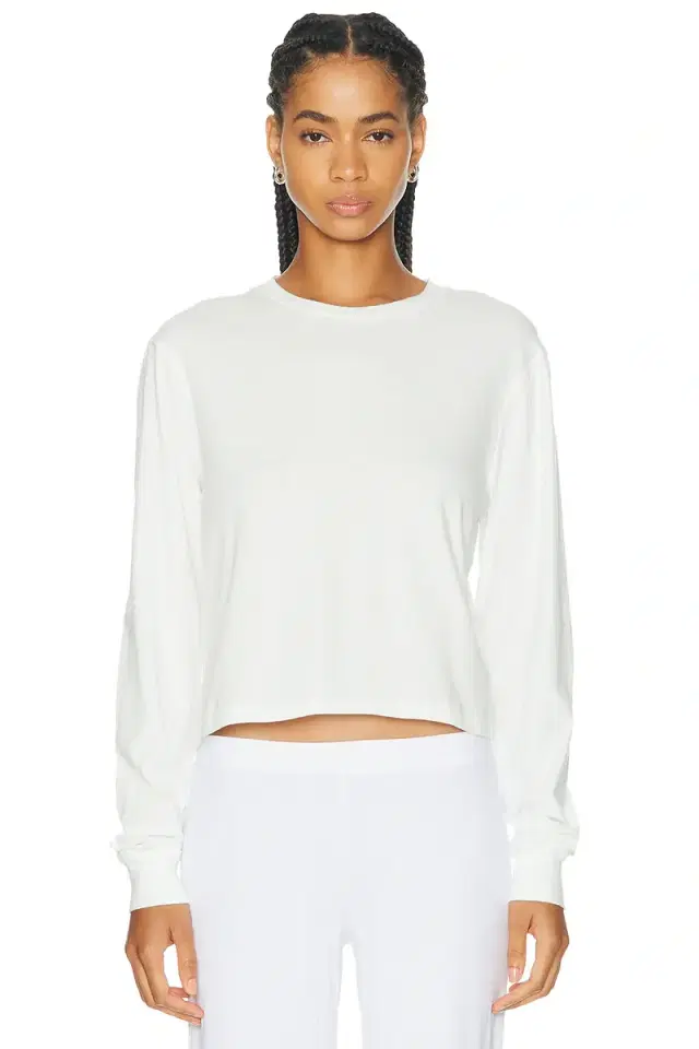 Eterne Cotton Modal Long Sleeve Boxy Tee