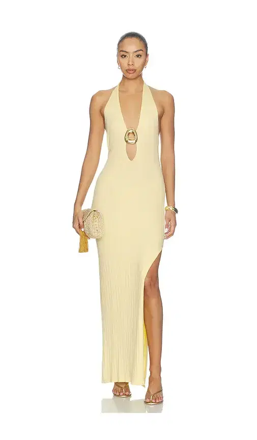 Runaway The Label Lilabelle Halter Knit Maxi Dress