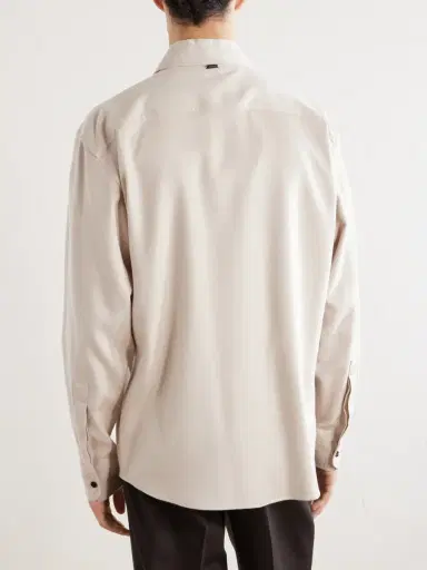 HERNO Silk and Cashmere-Blend Shirt - Men | Thumbnail 4