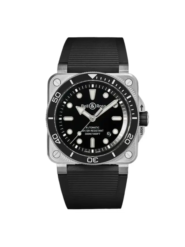 Bell & Ross BR-03 Diver Automatic Stainless Steel Watch, Ref. BR03A-D-BL-ST/SRB - Men