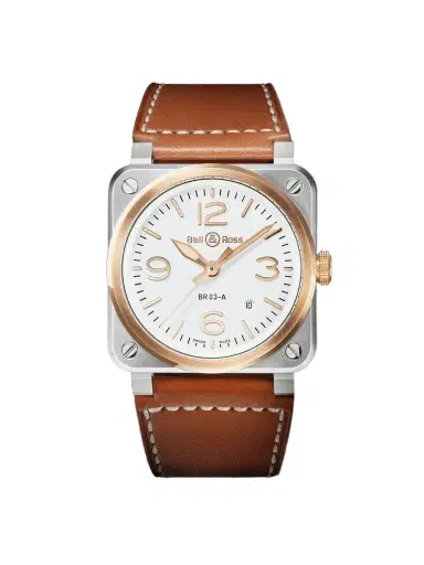 Bell & Ross BR-03 Automatic 18-Karat Rose Gold and Steel Watch, Ref. BR03A-WH-STPG/SCA - Men | Thumbnail 1 Bell & Ross BR-03 Automatic 18-Karat Rose Gold and Steel Watch, Ref. BR03A-WH-STPG/SCA - Men | Thumbnail 1