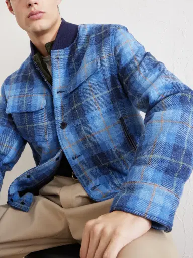 Golden Bear Leather-Trimmed Wool Harris Tweed Bomber Jacket - Men | Thumbnail 5