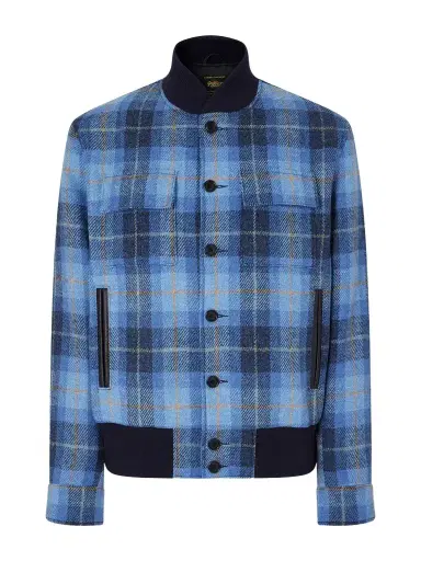 Golden Bear Leather-Trimmed Wool Harris Tweed Bomber Jacket - Men | Thumbnail 1