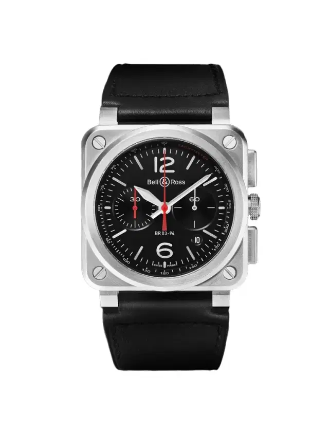 Bell & Ross BR 03 Automatic Chronograph Stainless Steel Watch, Ref. BR0394-BLC-ST/SCA - Men