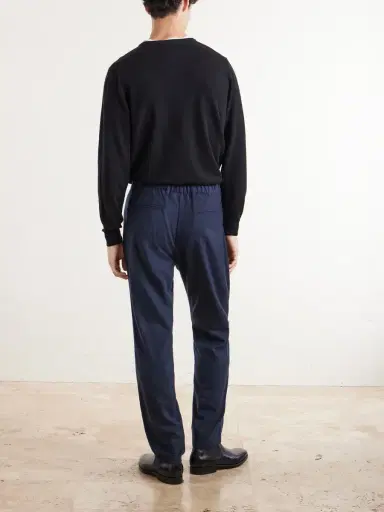 HERNO Straight-Leg Mélange Flannel Trousers - Men | Thumbnail 4
