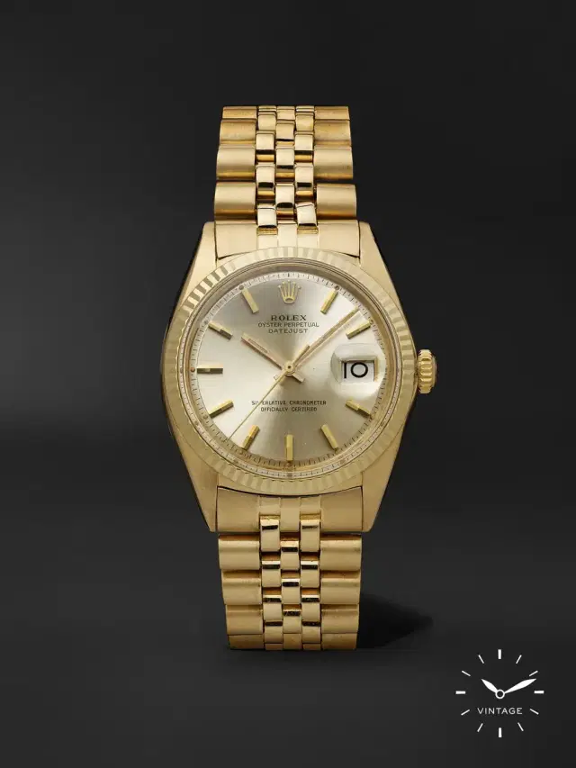 Keeper Vintage Pre-Owned 1960s Rolex Oyster Perpetual Datejust Automatic 36mm 18-Karat Gold Watch, Ref. No. 1601 - Men
