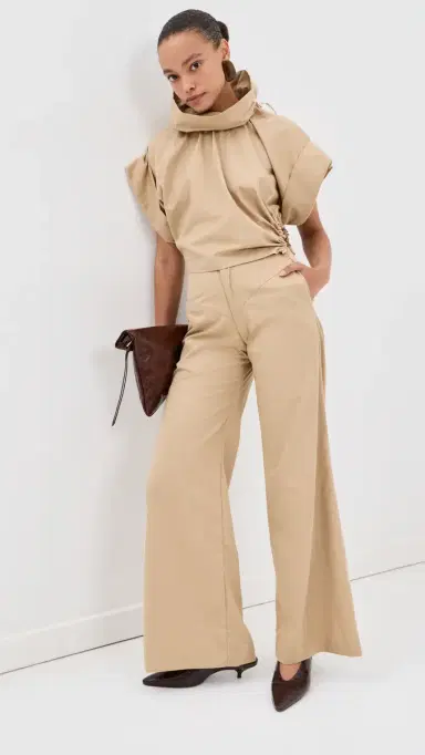 By Efrain Mogollon Ola Palazzo Trousers Khaki 2 | Thumbnail 5