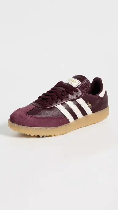 Adidas Golf Samba Spikeless Golf Shoes Maroon/Off White/Gum 3 | Thumbnail 2