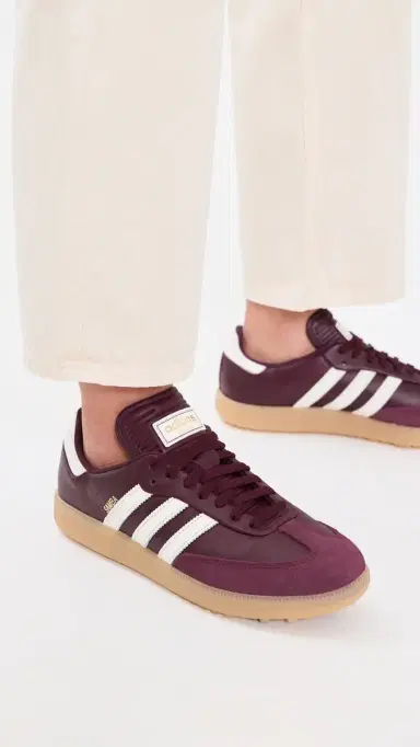 Adidas Golf Samba Spikeless Golf Shoes Maroon/Off White/Gum 3 | Thumbnail 3