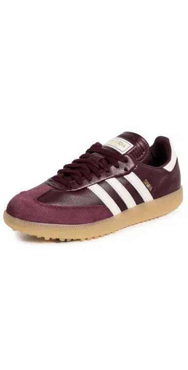 Adidas Golf Samba Spikeless Golf Shoes Maroon/Off White/Gum 3 | Thumbnail 1