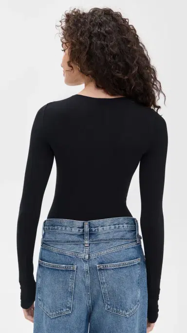 Commando Ballet Crewneck Thong Bodysuit with Thumbholes | Thumbnail 3