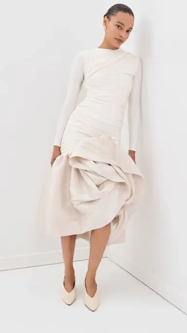 By Efrain Mogollon Cana Rosa Midi Dress Pearl White | Thumbnail 2