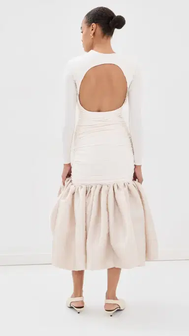 By Efrain Mogollon Cana Rosa Midi Dress Pearl White | Thumbnail 3