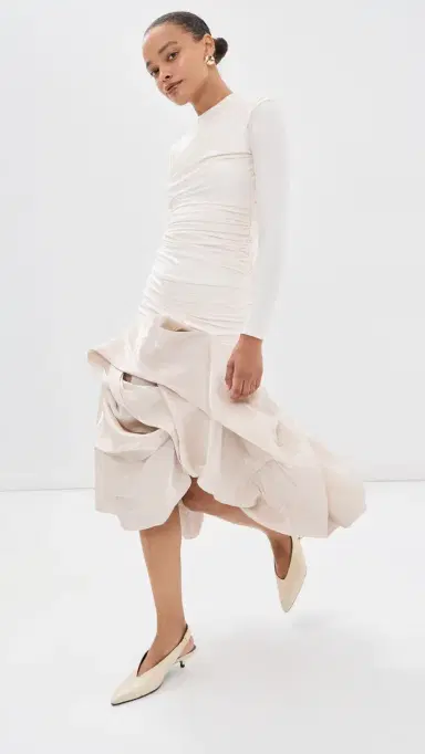 By Efrain Mogollon Cana Rosa Midi Dress Pearl White | Thumbnail 5