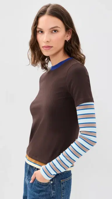 Staud Dillon Tee Earth/Horizon Stripe | Thumbnail 4