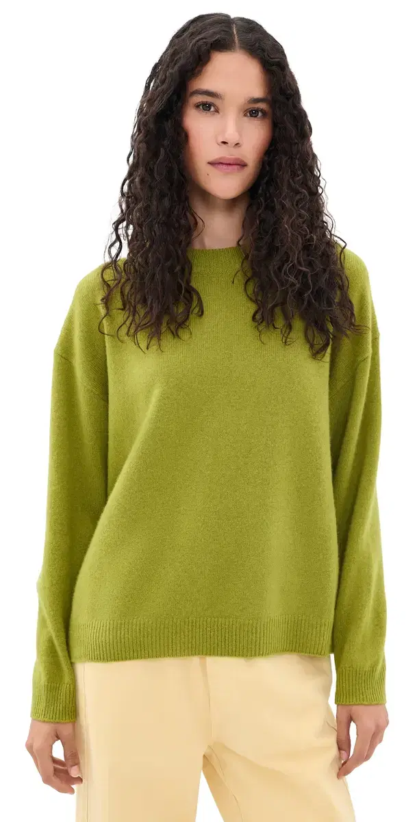 STAUD errano Cashmere Relaxed Crew Pullover Pear