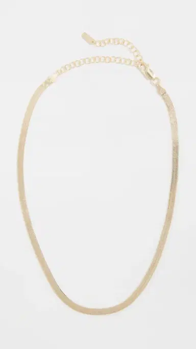 By Adina Eden Herringbone Choker Gold One Size | Thumbnail 2