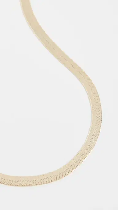 By Adina Eden Herringbone Choker Gold One Size | Thumbnail 4